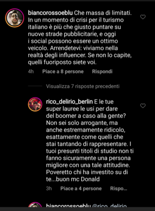 I commenti sotto il post di Chiara Ferragni alla pagina Instagram @galleriedegliuffizi