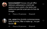 I commenti sotto il post di Chiara Ferragni alla pagina Instagram @galleriedegliuffizi