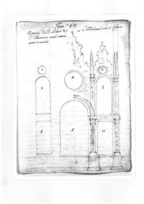 Il Polittico Griffoni di Francesco del Cossa e Ercole de’ Roberti in un disegno di Stefano Orlandi del 1725, antecedente lo smembramento. Bologna, Archivio di Stato