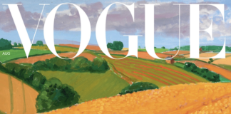 La cover di David Hockney per British Vogue - immagine via www.vogue.co.uk (dettaglio)