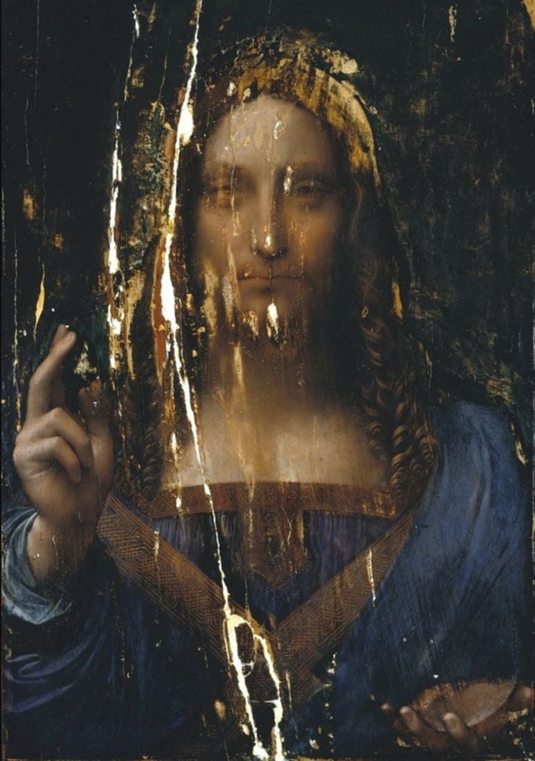 Leonardo da Vinci (?), Salvator Mundi, stato ante restauro