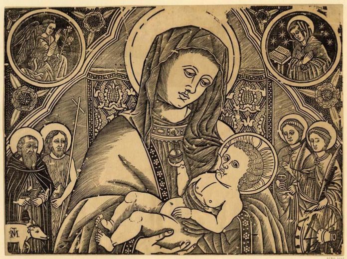 Madonna col Bambino e quattro Santi (Sant'Antonio abate, San Giovanni Battista, Santa Lucia e Santa Caterina). Londra, British Museum