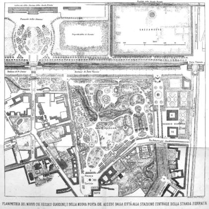 Mappa storica. Giardini Pubblici a Milano