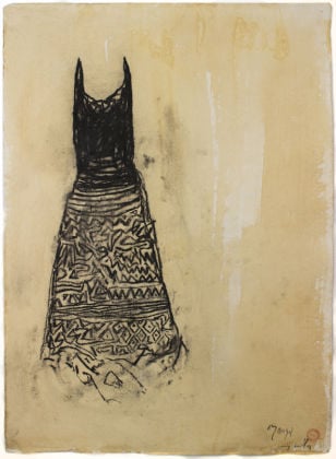 Piero Pizzi Cannella, Marisol, 2015, t. mista su carta, 55x75 cm. Courtesy Susanna Orlando Galleria