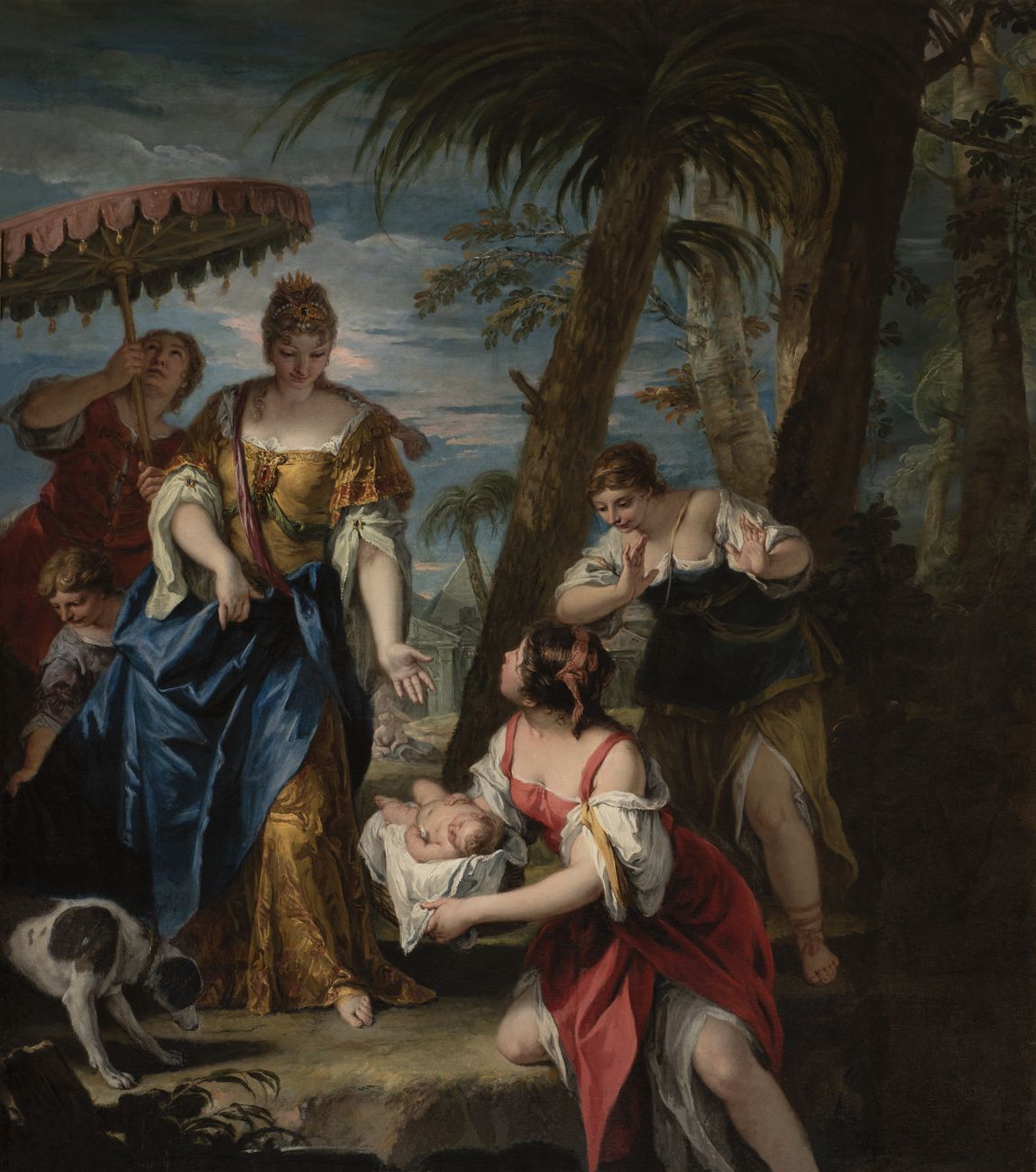 Sebastiano Ricci, Il ritrovamento di Mosè, 1727 28, olio su tela. Torino, Musei Reali – Palazzo Reale, Sala dell’Alcova