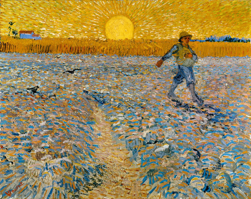Vincent van Gogh: Il seminatore, 1888, olio su tela, cm 64,2 x 80,3. Collection Kröller-Müller Museum Otterlo, the Netherlands © 2019 Collection Kröller-Müller Museum, Otterlo, the Netherlands; Photography Rik Klein Gotink, Harderwijk