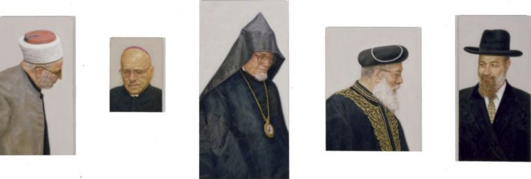 Y.Z. Kami, In Jerusalem, 2006. Oil on linen (5 panels) © Y.Z. Kami. Courtesy Gagosian