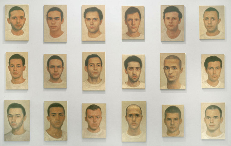 Y.Z. Kami, Untitled (18 Portraits), 1994 95. Oil on canvas, cm 243.8 x 307.3 © Y.Z. Kami. Courtesy Gagosian