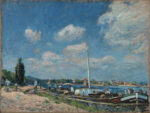Alfred Sisley, Unloading Barges at Billancourt, 1877 Oil on canvas, 50 x 65 cm © Ordrupgaard, Copenhagen. Photo: Anders Sune Berg Exhibition organised by Ordrupgaard, Copenhagen and the Royal Academy of Arts