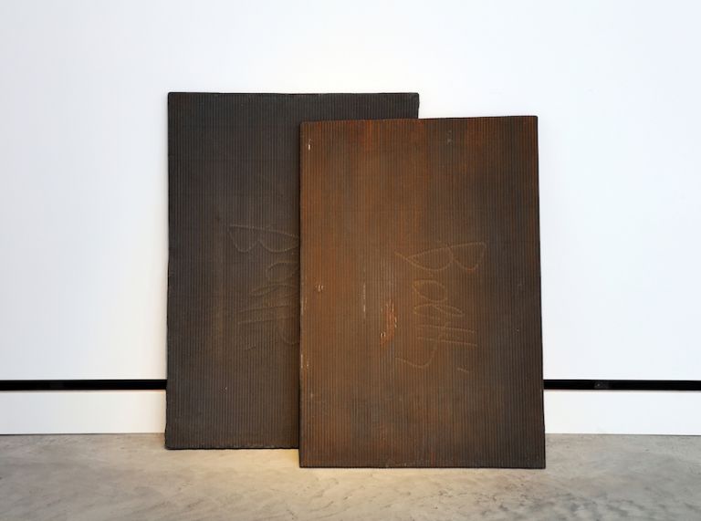 Alighiero Boetti, Ghise (Boetti), 1968, Cast iron, 41 x 42 1/2 x 9 in. (104.1 x 108 x 22.9 cm). Photo by Marco Anelli. Courtesy the Olnick Spanu Collection