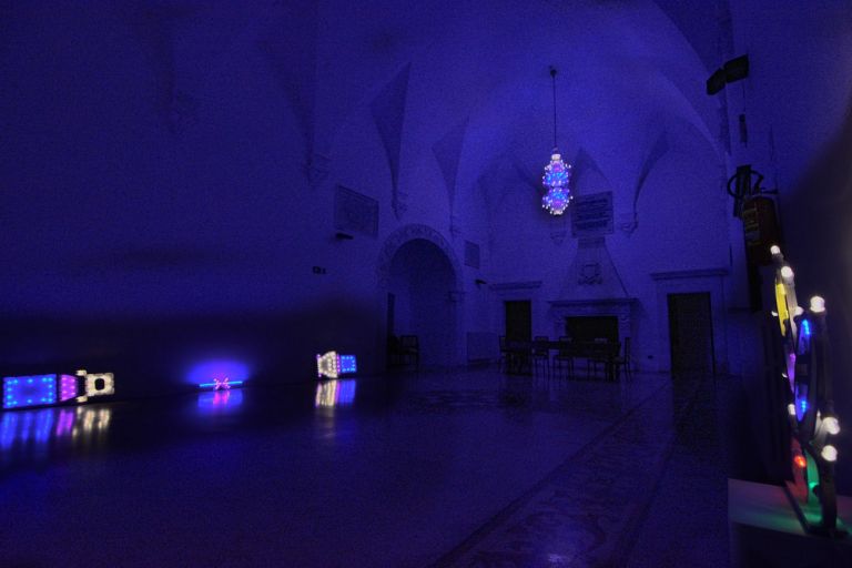 David Cesaria. Lumisaria, installation view at Castello Dentice di Frasso, 2020. Photo Andrea Fistetto