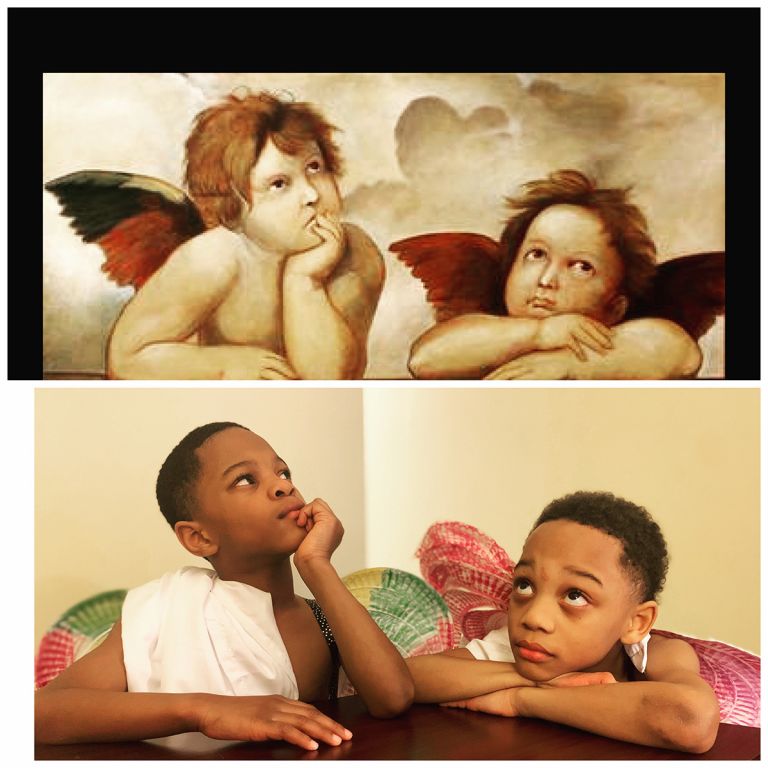 Raphael, Sistine Madonna (detail), 1512; Re-creation: Allene Poole