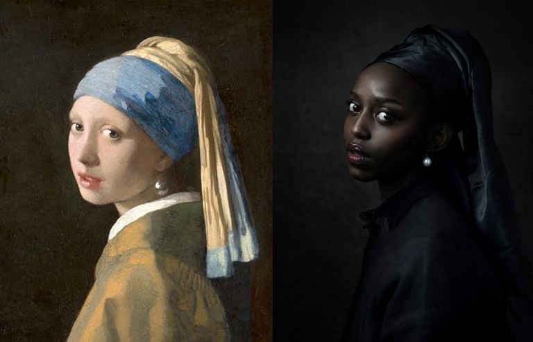 Johannes Vermeer, Girl with a Pearl Earring, ca. 1665; Re-creation: Jenny Boot