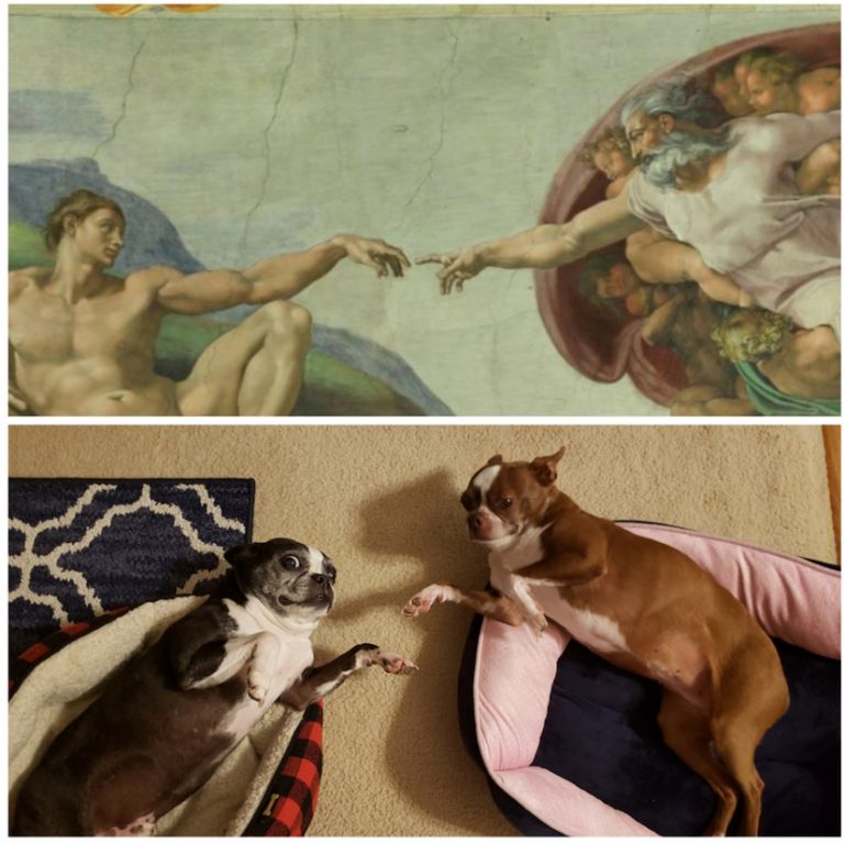 Michelangelo Buonarroti, The Creation of Adam, ca. 1508–12; Re-creation: George Anthony Galdamez