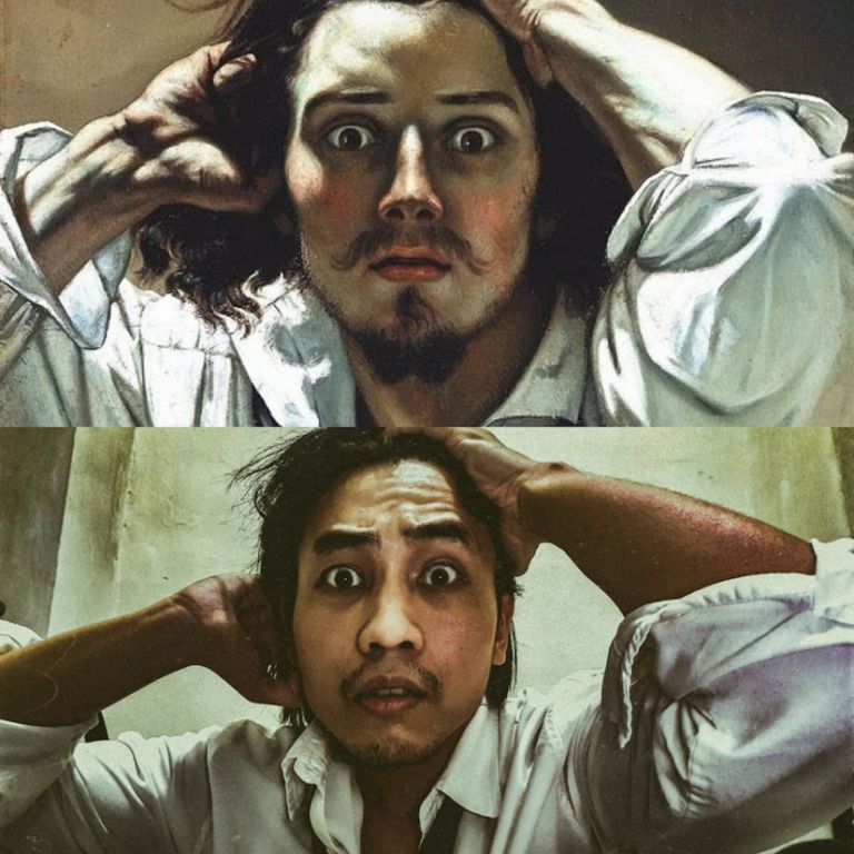 Gustave Courbet, The Desperate Man (Self-Portrait), 1843–45; Re-creation: Peter Adam Rebadomia