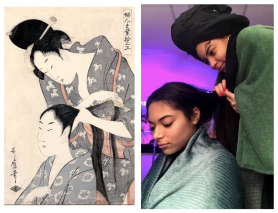 Kitagawa Utamaro, Hairdresser (Kamiyui), ca. 1797–98; Re-creation: Makya Jackson