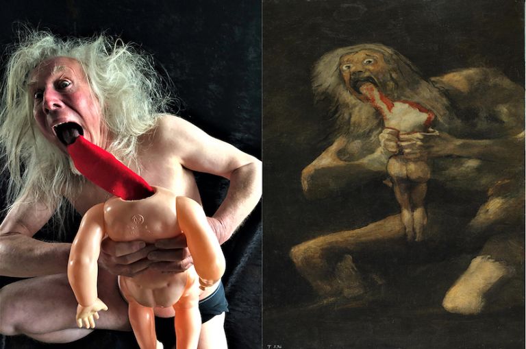 Francisco de Goya y Lucientes, Saturn Devouring His Son, ca. 1820–23; Re-creation: Mark Butterfield / Photography by Cleo Butterfield