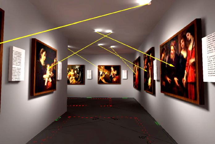 Il tempo di Caravaggio. Simulazione illuminotecnica, software Dialux, eseguita da Francesco Murano