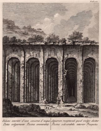 La Piscina Mirabilis in una veduta di P. A. Paoli, 1768
