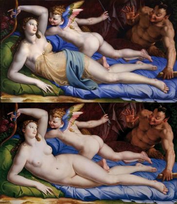 La Venere di Bronzino prima e dopo il restauro del 2000. Palazzo Colonna, Roma