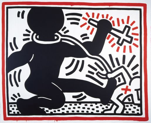 Keith Haring Untitled (Apartheid), 1984 Acrylic paint on canvas, 298 x 365 cm Stedelijk Museum, Amsterdam © Keith Haring Foundation