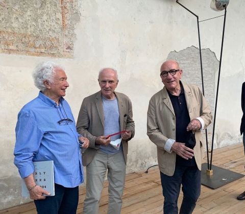 Mario Cresci, Massimo Minini e Olivo Barbieri al Monastero di Astino. Photo Claudia Zanfi