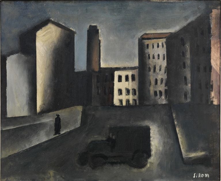 Mario Sironi, Periferia con camion, 1920. Mart, Museo di arte moderna e contemporanea di Trento e Rovereto Collezione L.F.