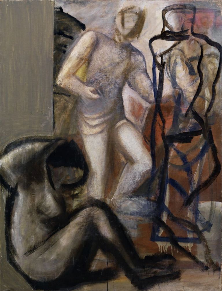 Mario Sironi, Scultore e modella, 1929, olio su tela, cm 146x110