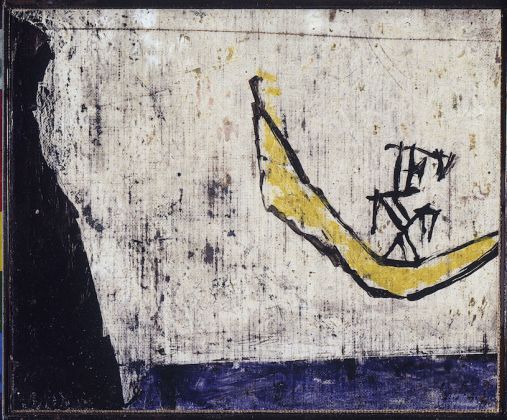 Osvaldo Licini, Marina (La barca degli amanti), 1945, olio su carta, collezione privata, Milano
