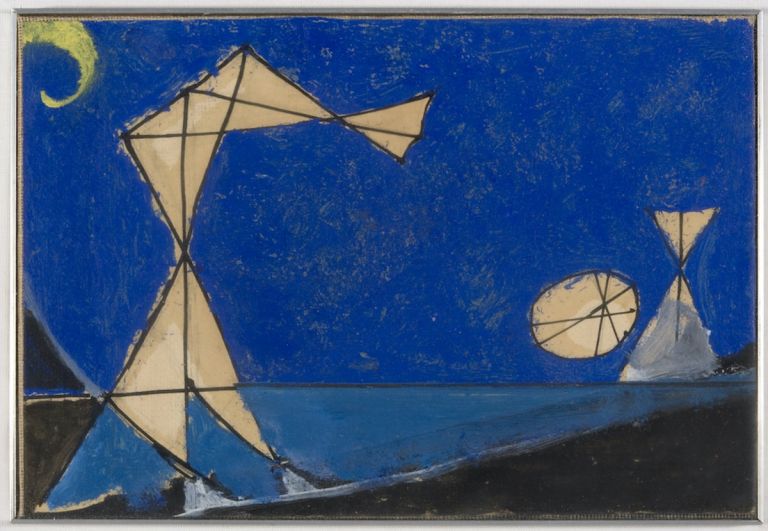 Osvaldo Licini, Marina (Notturno), 1955, olio su carta, Collezione Gori, Fattoria di Celle, Pistoia