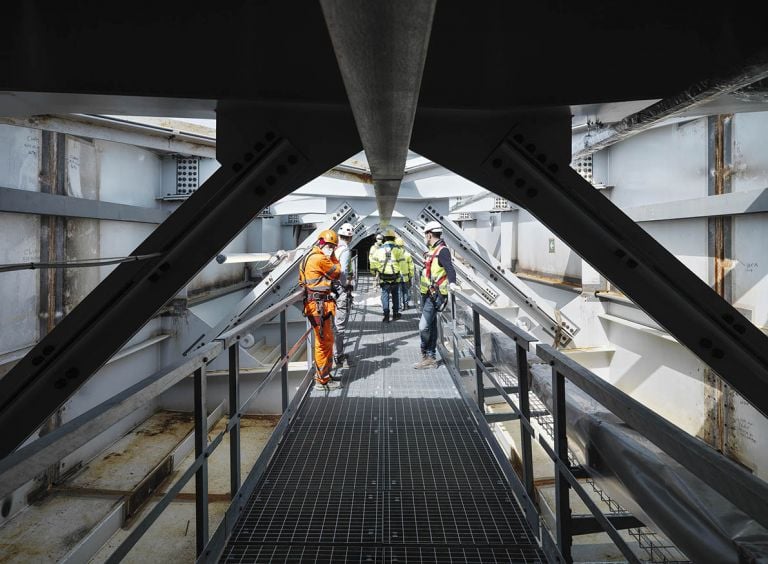Avanzamento dei lavori del Ponte – Vista interna dell’impalcato 14.05.2020 ph. Enrico Cano