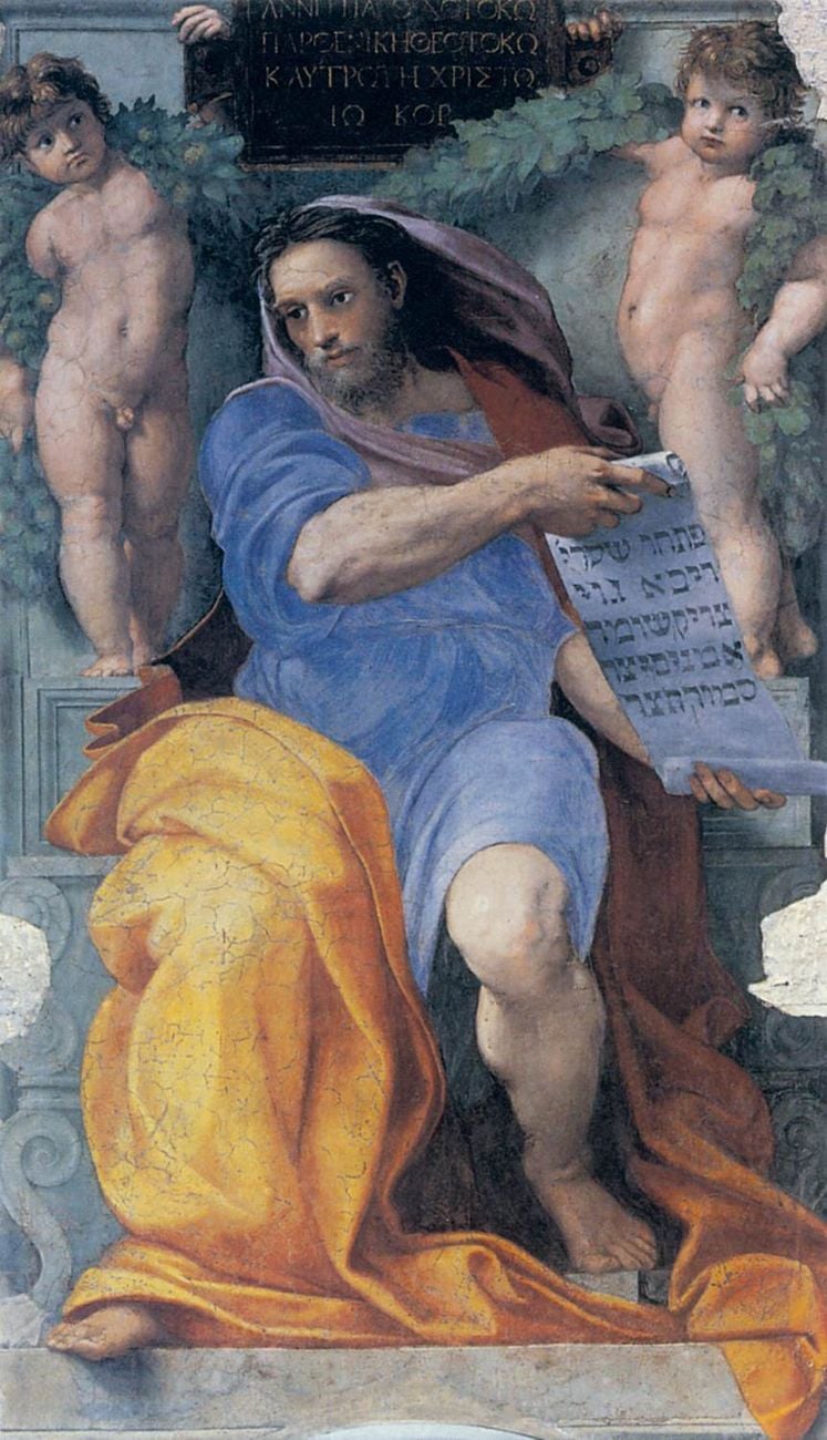 Raffaello Sanzio, Profeta Isaia, 1511 12. affresco, Sant'Agostino, Roma