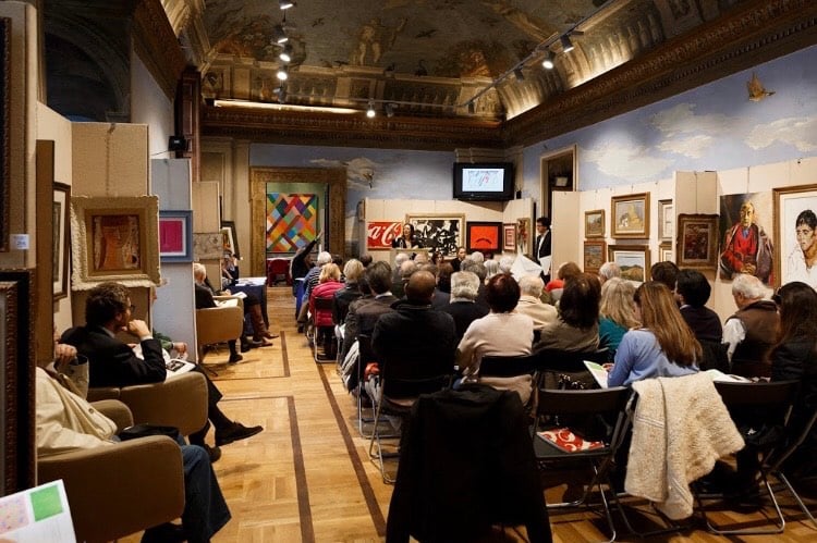 Un evento all'interno della sede di Finarte, al piano terra di Palazzo Odescalchi