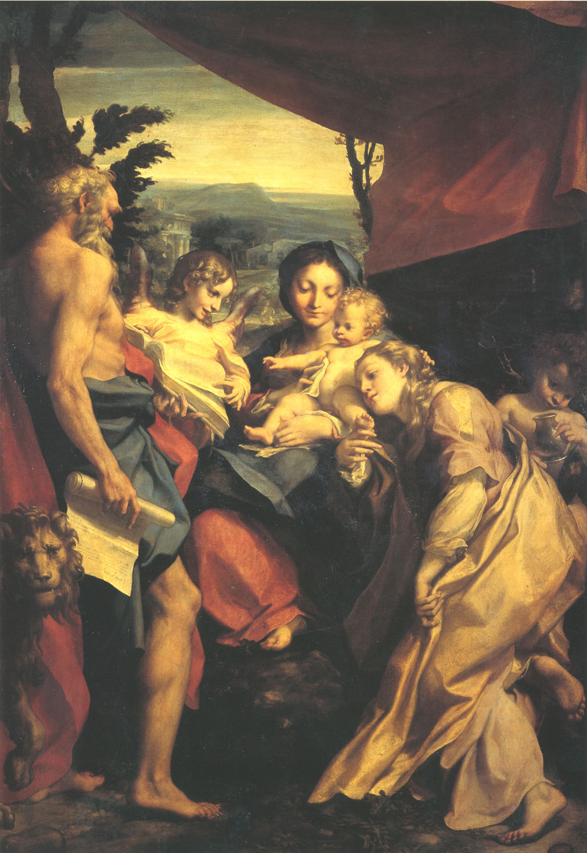 5. Antonio Allegri detto il Correggio Correggio Madonna col Bambino e i santi Gerolamo e Maddalena detta Madonna di san Gerolamo o Il giorno, 1526-1528 Olio su tavola Parma, chiesa di Sant'Antonio