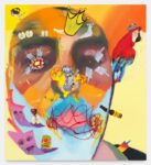 Alessandro Pessoli, Adorned King, 2020, olio, pittura spray e pastelli a olio su tela, 145x160 cm. Courtesy Havier Hufkens Gallery