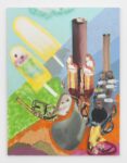 Alessandro Pessoli, Popsicles Revolver Shit, 2016, olio, pittura spray e acrilico su tela, 200x150 cm. Courtesy Anton Kern Gallery