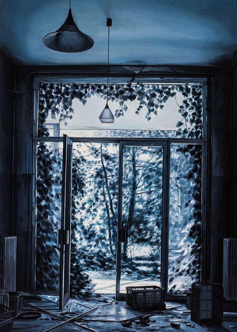 Andrea Chiesi, Eschatos 11, 2018, olio su lino, cm 70x50