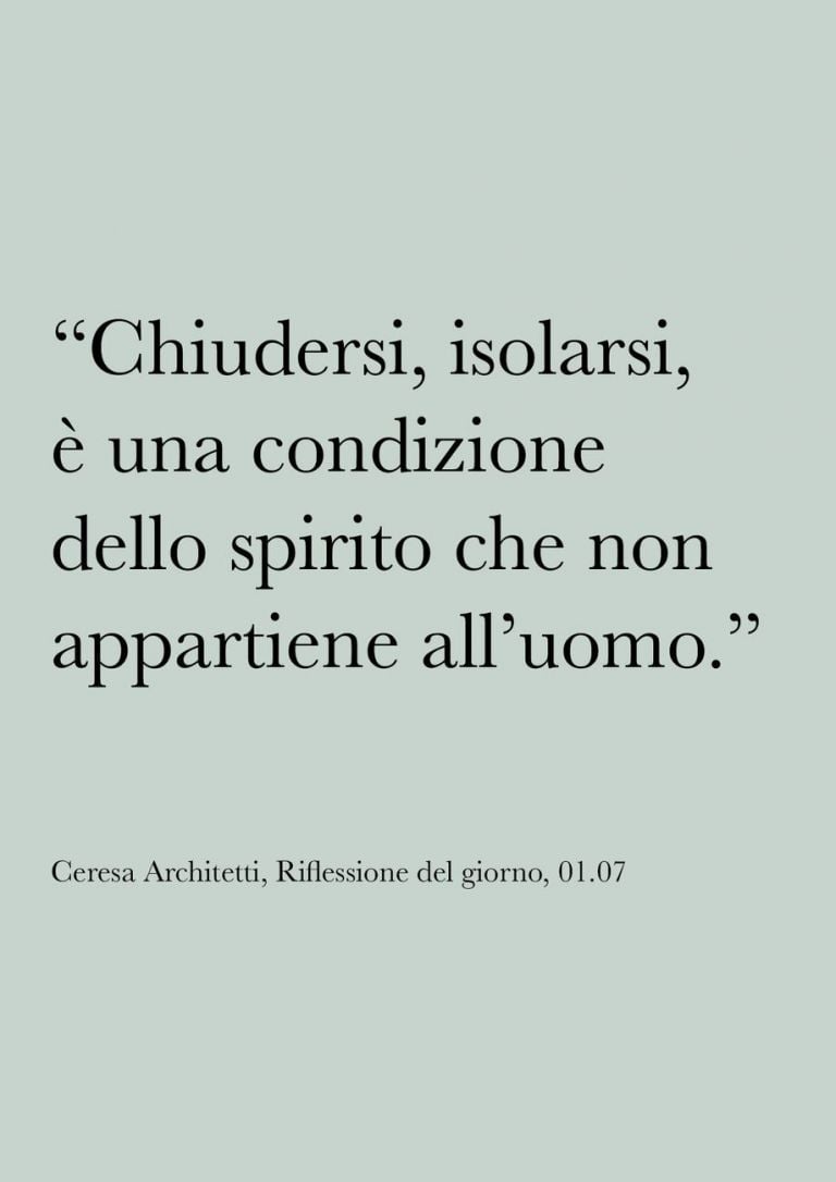 Ceresa Architetti, Riflessione del giorno, 01.07 © Wunderkammer