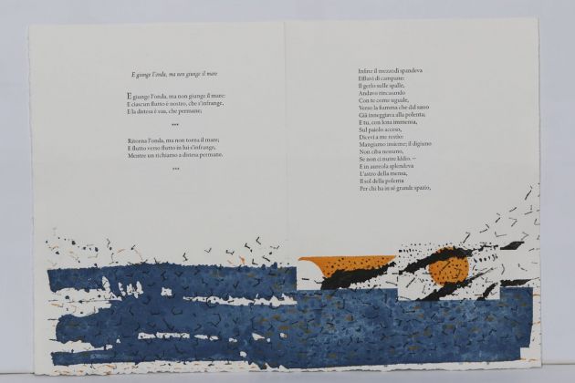 Enrico Della Torre, E giunge l'onda, 2000, vernice molle e acquatinta, per Canti anonimi di Clemente Rebora