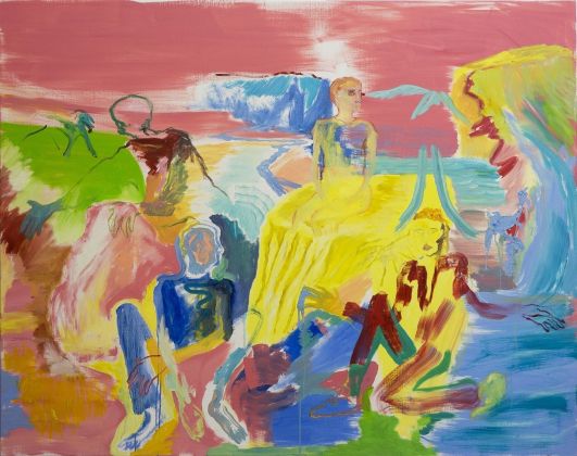 Francesca Banchelli, Up the River They Come Down the River They Go, 2017, olio e acrilico su lino. Courtesy l’artista