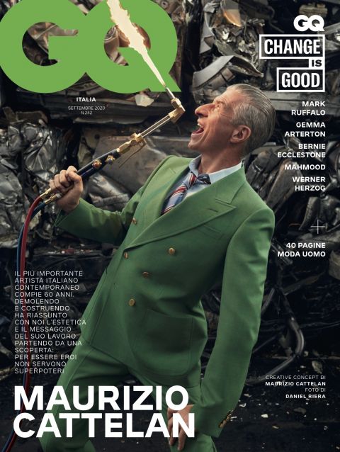 GQ settembre cover Maurizio Cattelan