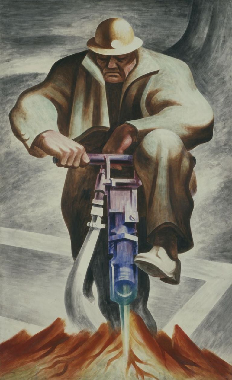 Harold Lehman, The Driller (mural, Rikers Island, New York), 1937. Smithsonian American Art Museum, Washington, DC © Estate of Harold Lehman. Photo Smithsonian American Art Museum, Washington, DC - Art Resource, NY