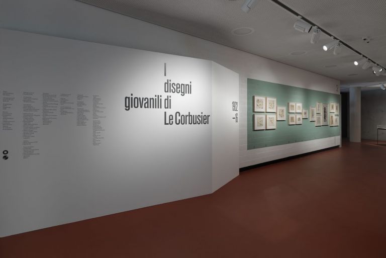 I disegni giovanili di Le Corbusier. 1902-1916. Exhibition view at Teatro dell’architettura, Università della Svizzera Italiana, Mendrisio 2020. Photo © Enrico Cano