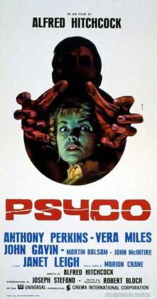 La locandina di Psycho di Alfred Hitchcock