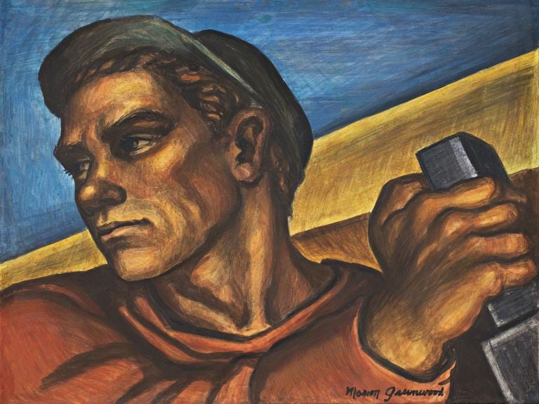 Marion Greenwood. Construction Worker (study for Blueprint for Living, a Federal Art Project mural, Red Hook Community Building, Brooklyn, New York), 1940. Frances Lehman Loeb Art Center, Vassar College, Poughkeepsie, New York