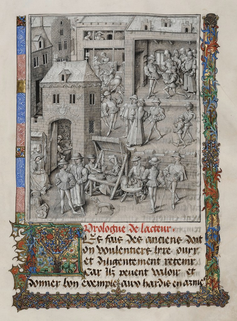 Una pagina delle Croniques et Conquestes de Charlemagne. Courtesy KBR