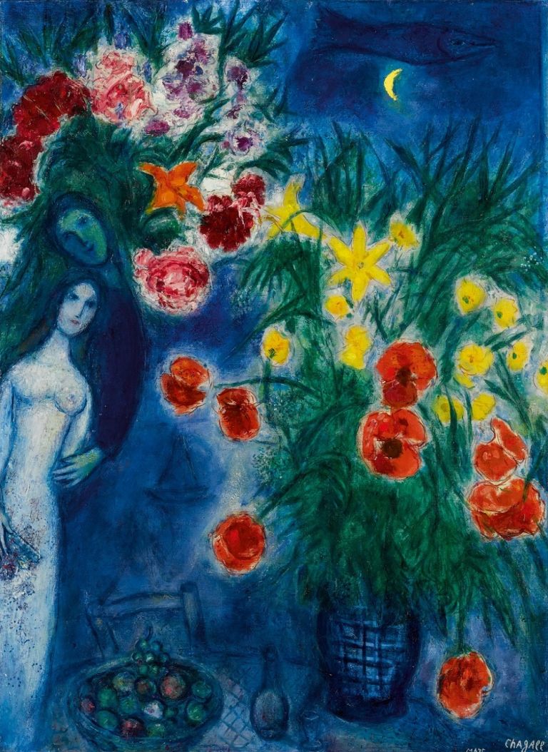 10459 Lot 107 Marc Chagall, Les Amoureux aux coquelicots (Deux bouquets à High Falls)
