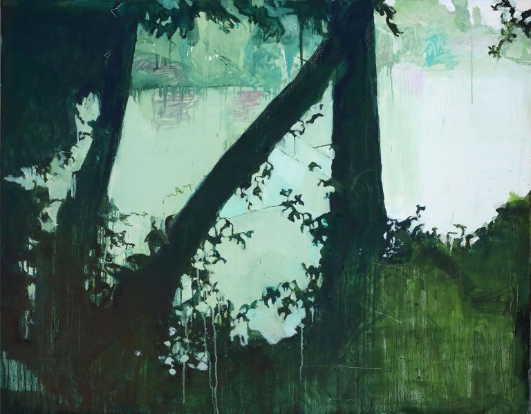 Alessandra Giovannoni, Verso Ponte Testaccio, 2019, olio su tela, 95 x 120 cm