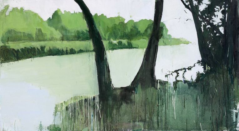 Alessandra Giovannoni, Verso Ponte Testaccio 5, 2019, olio su tela, 110 x 200 cm