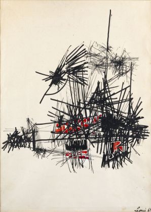 Alfonso Leoni, Senza titolo, 1961, china su carta, cm 49x35. Collezione Tambini